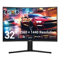 piXL X-Series GS32QIDPHA 32 Inch QHD IPS, Curved (1500R) Gaming Monitor with 180Hz Refresh Rate, 2560 x 1440 Resolution, 1ms Response Time, HDR10+, Adaptive Sync, 2x HDMI 2.0 &amp; 2x DisplayPort 1.4, Height Adjustable