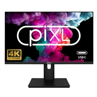 piXL PX27UDH4K 27 Inch Frameless IPS Monitor, 4K, LED Widescreen, 5ms Response Time, 60Hz Refresh, HDMI, Display Port, 2x USB-A+, USB-B+, USB-C 16.7 Million Colour Support, VESA Mount, Black Finish