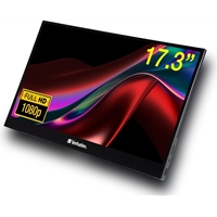 Verbatim PMT-17 Portable 17.3" FHD Touchscreen Monitor ALU, 1920 x 1080 Resolution, 60Hz, Built-in Kickstand, Tilt: From 0 Up To 85