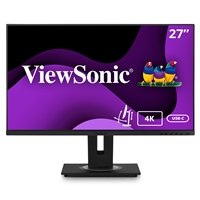 Viewsonic VG2756-4K 27 Inch 4K IPS Docking Monitor, 60Hz, 5ms, Speakers, 2xHDMI, Display Port, USB-C, Height Adjustable, Pivot, VESA, Black