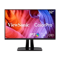 ViewSonic VP3256-4K 32inch Premium IPS 4K Ergonomic Monitor, Ultra-Thin Bezels, Colour Accuracy, Pantone Validated, HDMI, DisplayPort, USB Type-C, Professional Graphic Design, Photo &amp; Video Editing, Black