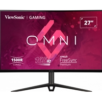 Viewsonic VX Series VX2718-2KPC-MHDJ 27 Inch Curved Gaming Monitor, 2K, 165Hz, Freesync, 1ms, Speakers, HDMI, Display Port, Height Adjust, Black