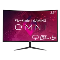 Viewsonic Omni VX3218-PC-MHD 32 Inch Curved Gaming Monitor, Full HD, 165Hz, Freesync, 2xHDMI, DisplayPort, 1ms VESA, Speakers