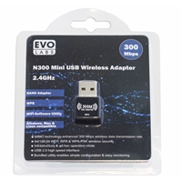 Evo Labs N300 Wireless N Mini USB Wi-Fi Network Adapter