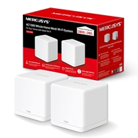 Mercusys Halo H30G (2-pack) AC1300 Whole Home Mesh Wi-Fi System, 867 Mbps on 5 GHz, 400 Mbps on 2.4 GHz, 2x Internal Antennas, 2x Gigabit Ports per Unit, Halo App, One Unified Network, Seamless Roaming