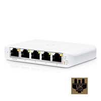 Ubiquiti USW-FLEX-MINI UniFi USW Flex Mini 5 Port Smart Managed POE/USB C Powered Gigabit Network Switch (UK Plug)