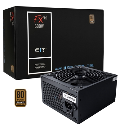 CiT 600W ATX Power Supply, 80+ Efficiency, 120mm Silent Fan, Active PFC, PCIe, SATA &amp; Molex Connectors, Black PSU for Gaming &amp; Desktop PC
