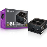 Cooler Master 650W Cooler Master MWE, 80PLUS Gold Fully Modular PSU, Single Rail, 54.1A +12V, Black, ATX PSU