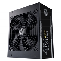 Cooler Master MWE Gold 1250 V2 1250W PSU, 140mm Silent Fan with Smart Temperature Controlling Feature, 80 PLUS Gold, Fully Modular, UK Plug, Flat Black Cables, RTX Ready