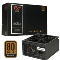 CRONUS 500ATV FX PRO 500W PSU, 140mm Silent Cooling Fan, 80 PLUS Bronze, Non Modular, Flat Black Cables, Supreme Performance