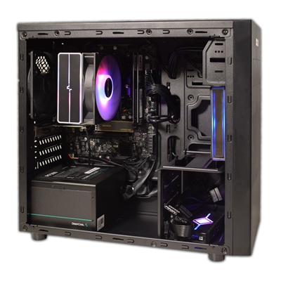RGB Micro Tower - AMD Ryzen 3 4300G Quad Core 8 Thread 3.80GHz (4.00GHz Boost), 16GB DDR4 RAM, 1TB NVMe M.2, WiFi 6 + BT, 120mm RGB Air Cooler - Pre-Built PC