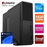 Small Form Factor - Intel i5 12400 6 Core 12 Threads 2.50GHz (4.40GHz Boost), 16GB Kingston RAM, 500GB Kingston NVMe M.2,DVDRW Optical, with Windows 11 Pro Installed - Small Foot Print for Home or Office Use - Pre-Built PC