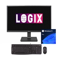 LOGIX 27 Inch Full HD Intel Quad Core All-in-One AiO Desktop PC with IPS Screen, 512GB M.2 SSD, 12GB DDR4, Integrated Graphics, USB-C, DisplayPort, HDMI, Webcam, Height Adjust, Speakers, VESA, FREE Logitech Keyboard &amp; Mouse with Windows 11 Pro