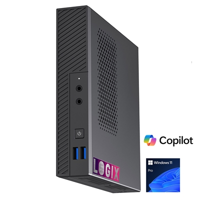 LOGIX 14th Gen Intel i5 10 Core 4.70GHz 1 Litre Mini Business / Security PC for Alarm &amp; Door Entry Systems with 16GB RAM, 500GB NVMe SSD,WiFi BT, Windows 11 Pro, Keyboard &amp; Mouse