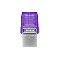 Kingston DataTraveler DTDUO3CG3/128GB 128GB MicroDuo USB OTG Flash Drive, 3C, USB-C and Type A