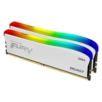 Kingston FURY Beast 16GB (2 x 8GB), DDR4, 3200 MHz, Single-rank Memory, White, DIMM, RGB