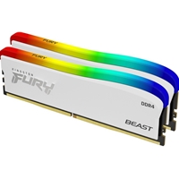 Kingston FURY Beast RGB, 32GB (2 x 16GB), DDR4, 3200MHz, Special Edition White, Unbuffered, 288-pin, DIMM, CL16, 1.35v