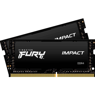 Kingston FURY Impact KF432S20IBK2/16 16GB (2x 8GB) SODIMM System Memory, 3200MHz, DDR4, CL20, Intel XMP