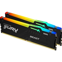Kingston FURY Beast KF552C40BBAK2-32 32GB (2x 16GB) DIMM System Memory, 5200MHz, DDR5, CL40, Black, RGB, Intel XMP