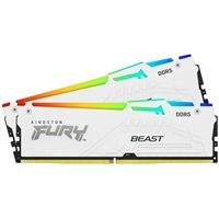 Kingston FURY Beast White RGB Kit, 32 GB (2 x 16GB), DDR5, 5600MHz, Unbuffered, 288-pin, DIMM, CL36, 1.25v