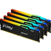 Kingston FURY Beast KF556C40BBAK4-128 128GB (4x 32GB) DIMM System Memory, 5600MHz, DDR5, CL40, Black, RGB, Intel XMP