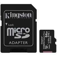 Kingston Canvas Select Plus 64GB Micro SD UHS-I (U1) Flash Card with Adapter