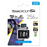 Team Elite A1 256GB Micro SDXC UHS-1 Flash Card with Adapter (for Android &amp; 4K)