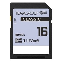 Team CLASSIC 16GB SDHC UHS-I U1 V10 Memory Card