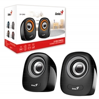 Genius SP-Q160 2.0 Desktop Speakers, Stereo Sound, USB Powered Plug and Play, 6w, 3.5mm with Volume Control, Grey