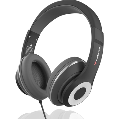 Verbatim TruSound USB-C Over-Ear Headset With In-Line Microphone, Black
