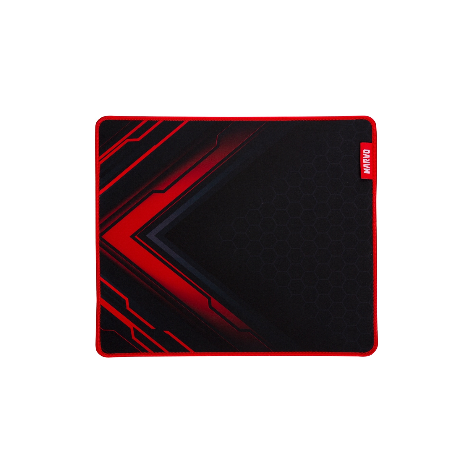 (image for) Marvo G49 Gaming Mouse Pad, Large 450x400x3mm, Soft Microfiber Surface for speed and control with Non-Slip Rubber Base and Stitched Edges, Black and Red