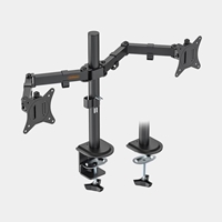 Vonhaus Dual Monitor Stand For 13-32 Inch Screens, Twin Monitor Mount With Desk Clamp, Height Adjustable, Easy Assemble Stand With Full Tilt, Rotation & Swivel Arms, Vesa 75x75 & 100x100mm 3005116 - Tgt01