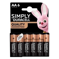 Duracell Simply Alkaline Pack Of 6 Aa Batteries Mn1500b6simply - Tgt01