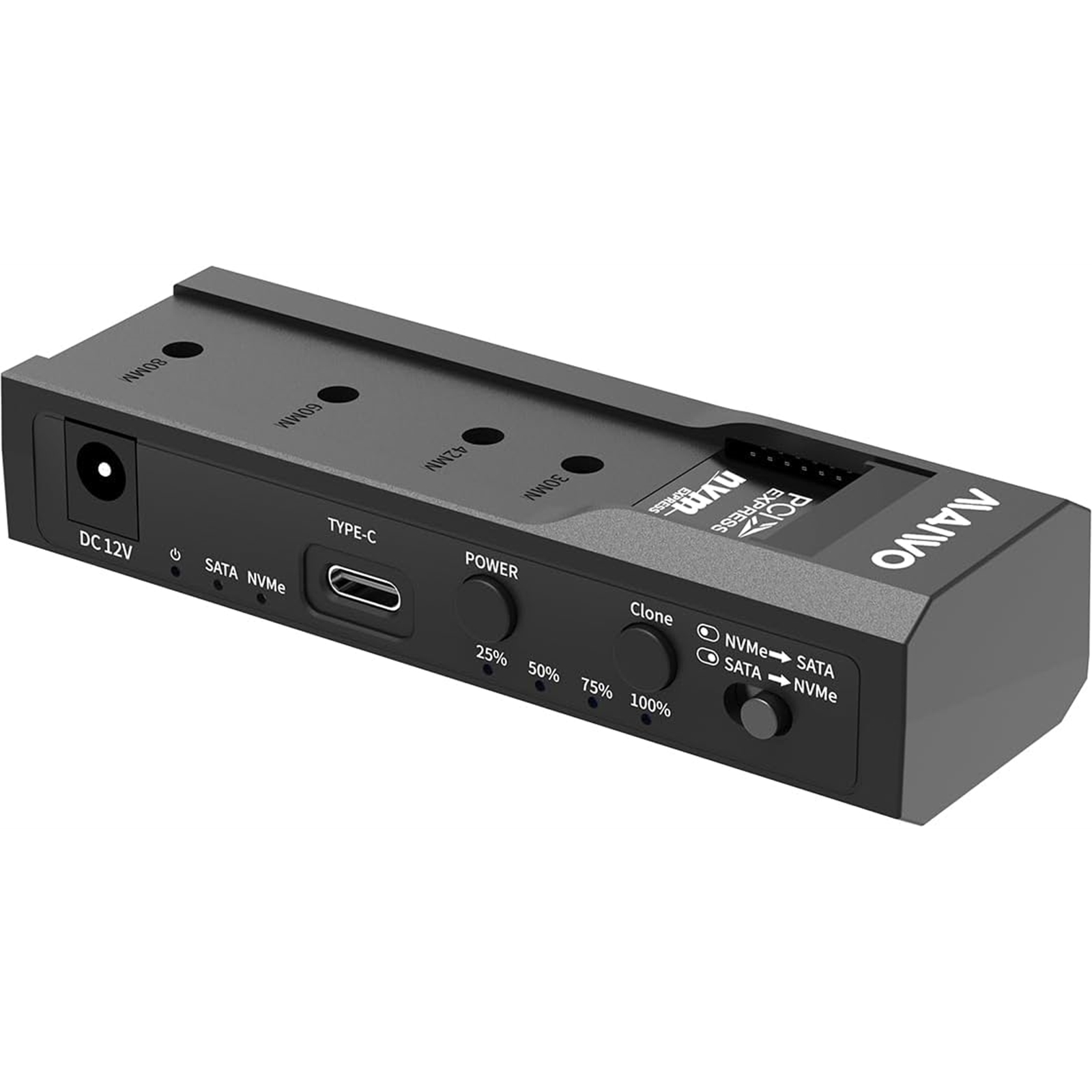 (image for) Maiwo USB Type-C, Dual Bay HDD/NVMe M2 SSD 10Gbps Clone Converter For 2.5" and 3.5" SATA