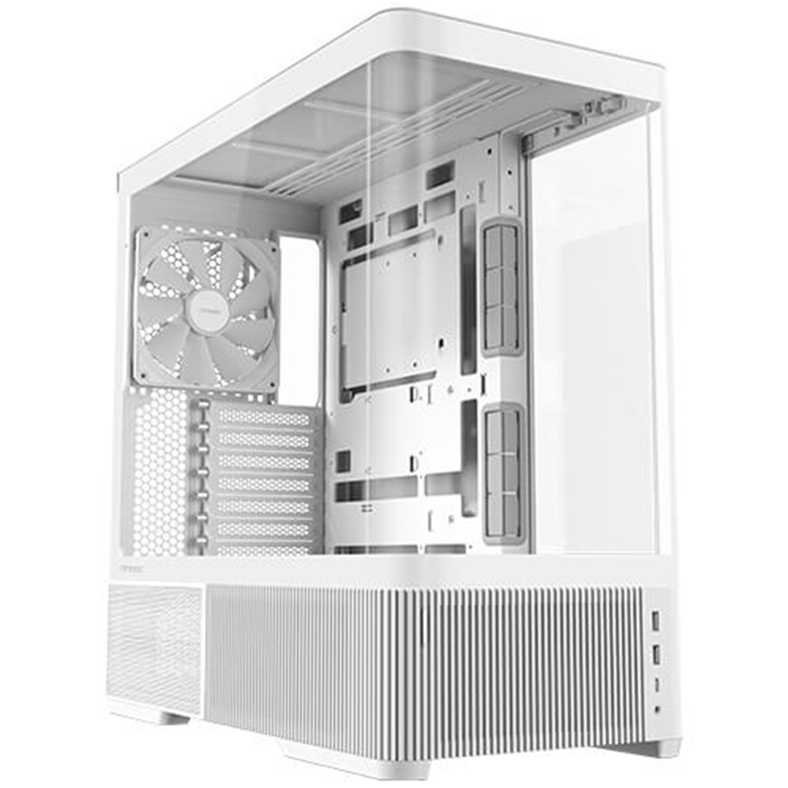 ANTEC Constellation C6 AirA Mid-Tower Gaming PC Case - 2 x 120mm PWN Reverse fans, 1 x 140 PWN fan at rear, Curved Glass Desgin with 3-sided Tempered Glas, ATX/Micro-ATX/ITX - White
