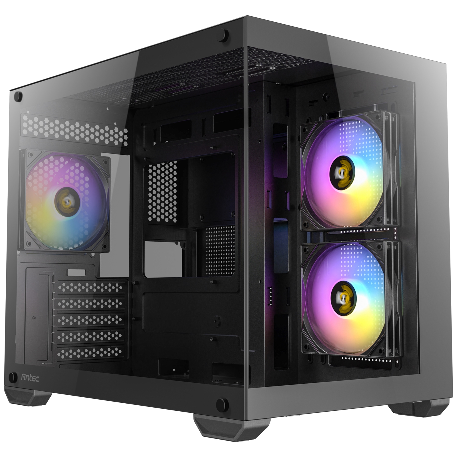 (image for) Antec CX600M ARGB Mini-Tower PC Gaming Case, 270 Full-View Tempered Glass, 3x 120mm ARGB LED Fans, USB 3.0, Dust Filters, Tool-Free Installation, Black