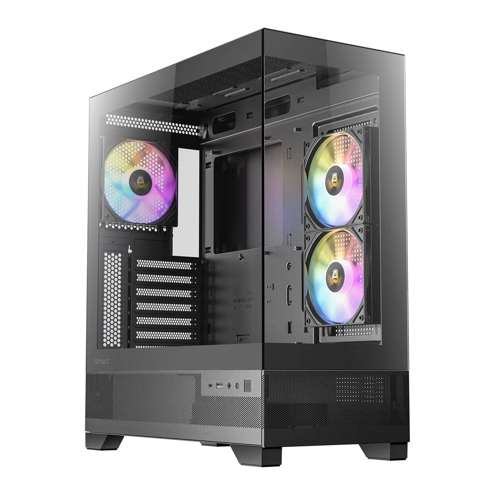 (image for) ANTEC CX700 Mid Tower Gaming Case, Black, 270 Full-View Tempered Glass, 3 x 120 mm ARGB PWM Fans, 1 x USB 3.0 / 1 x USB Type-C, ATX, Micro ATX, ITX