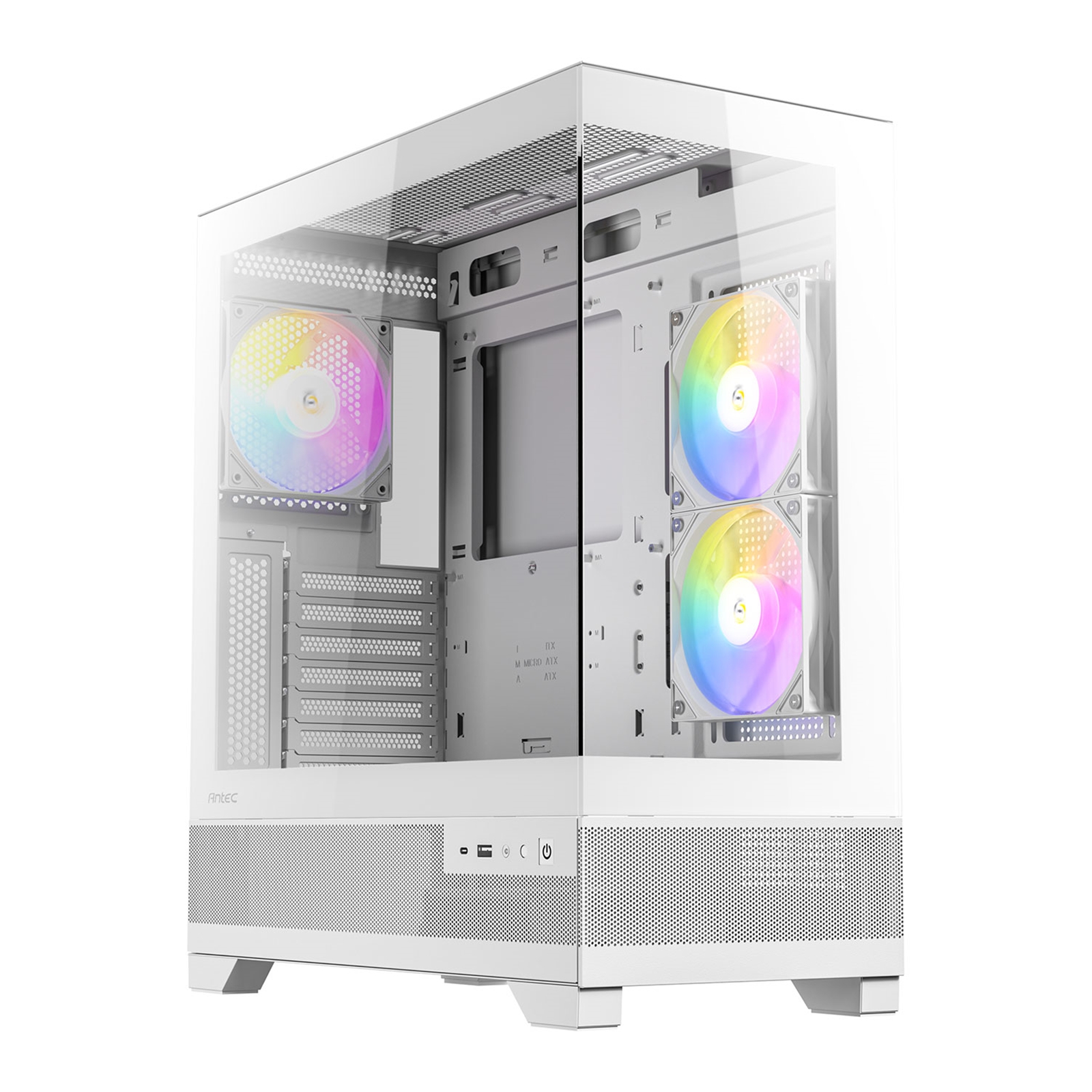(image for) ANTEC CX700 Mid Tower Gaming Case, White, 270 Full-View Tempered Glass, 3 x 120 mm ARGB PWM Fans, 1 x USB 3.0 / 1 x USB Type-C, ATX, Micro ATX, ITX