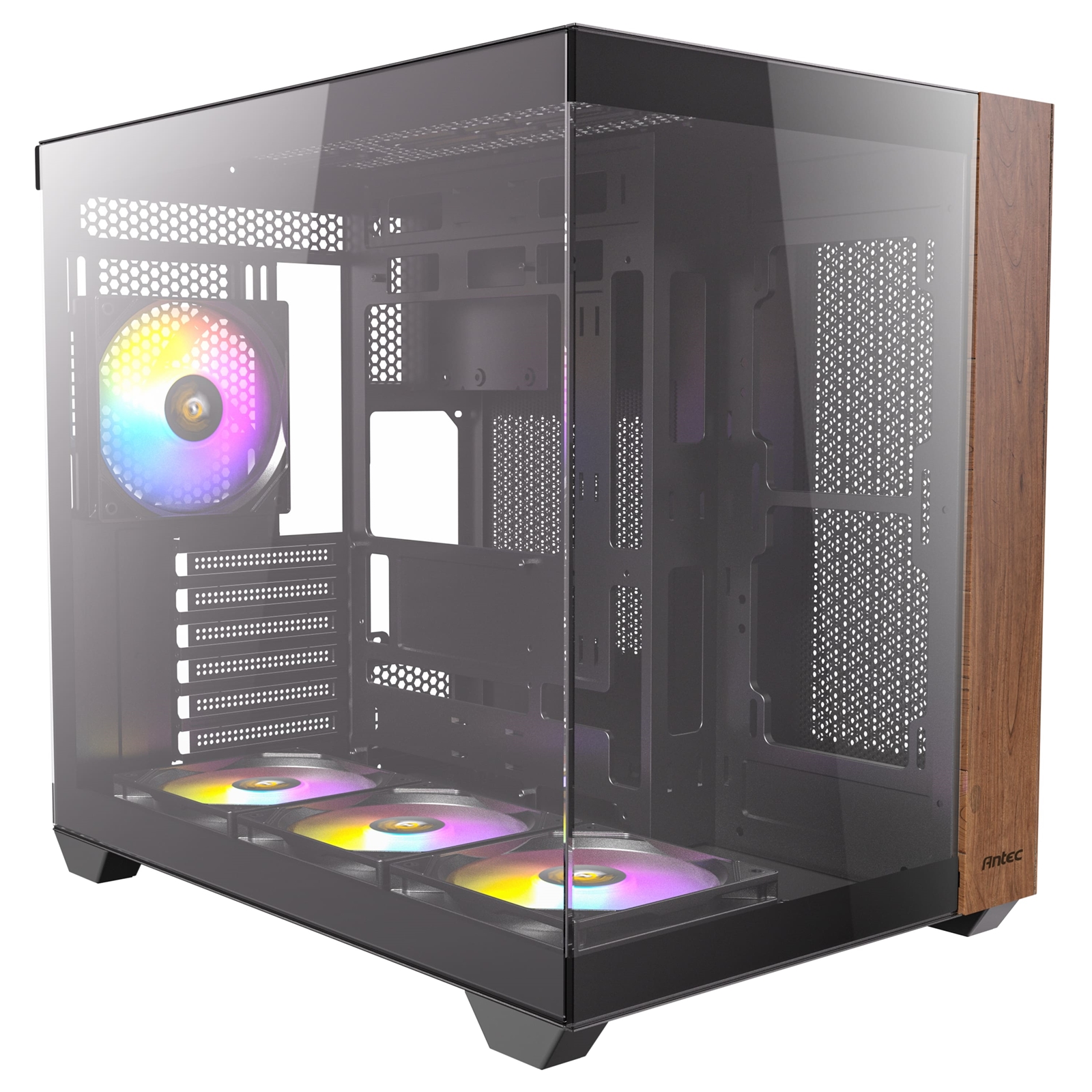 (image for) Antec CX800 Wood ARGB Mid-Tower PC Case - 270' Panoramic View, Tempered Glass, 9 Fan Positions, USB Type-C