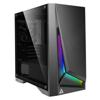 Antec DP301M Micro Tower 2 x USB 3.0 Tempered Glass Side Window Panel Black Case with Addressable RGB LED Lighting
