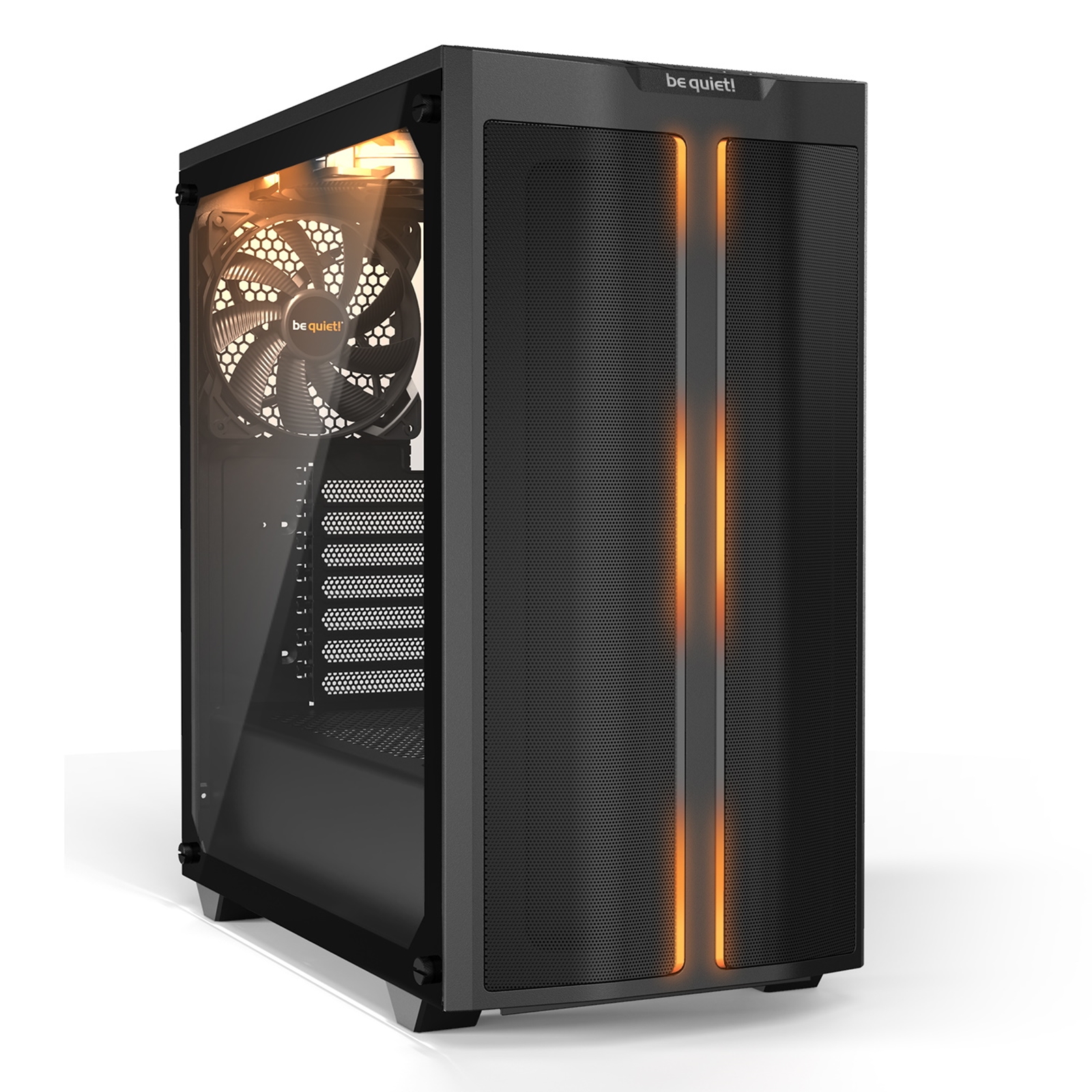 (image for) be quiet! Pure Base 500DX Case, Black, Mid Tower, 1 x USB 3.2 Gen 1 Type-A / 1 x USB 3.2 Gen 2 Type-C, Tempered Glass Side Window Panels, 3 x Pure Wings 2 140mm Black PWM Fans Included, ARGB LED Lighting Front Mesh Panel