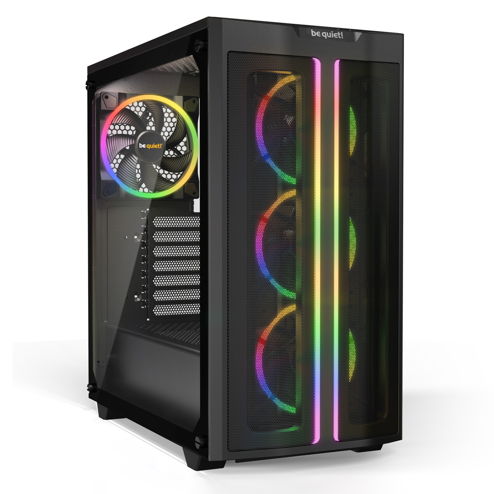 (image for) be quiet! Pure Base 500 FX Case, Black, Mid Tower, 1 x USB 3.2 Gen 1 Type-A / 1 x USB 3.2 Gen 2 Type-C, Tempered Glass Side Window Panels, 4 x Light Wings Addressable RGB PWM Fans Included, ARGB LED Lighting Front Mesh Panel