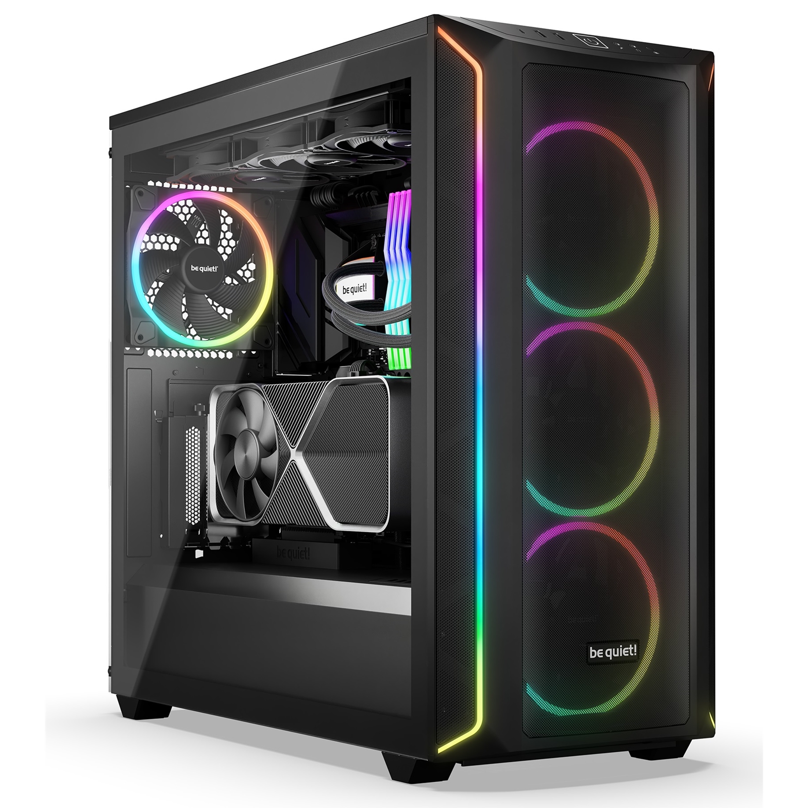 (image for) be quiet! Shadow Base 800 FX ARGB Black Mid Tower Chassis, Addressable RGB LEDs, 4x 140mm Fans, mITX/mATX/ATX/EATX