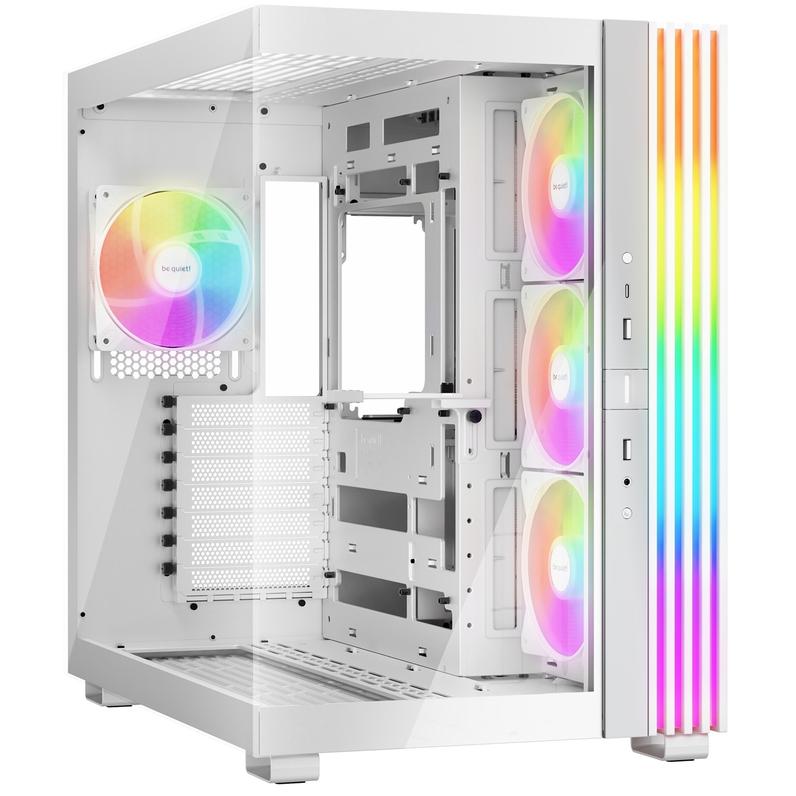 (image for) be-quiet! Light Base 600 LX, White, Midi-Tower ATX Case, Massive ARGB LED Strip, Full Windowed Design, 4x Light Wings LX 120mm PWM fans included