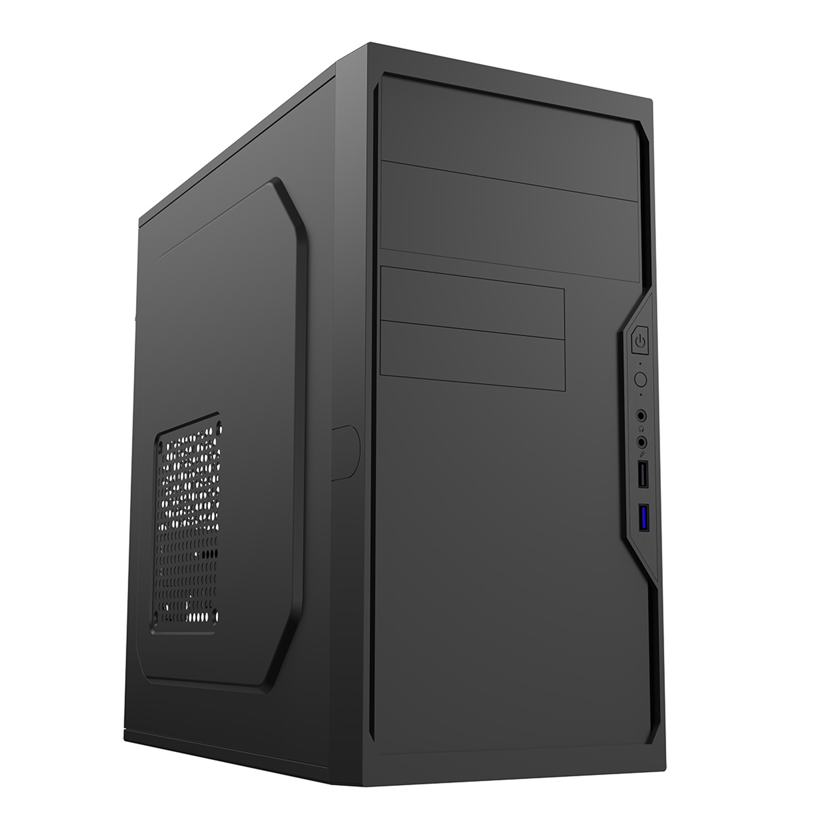 (image for) CiT Work Micro-ATX PC Case with USB 3.0, HD Audio, and Efficient Cooling. Compact Steel Design for Home and Office Builds