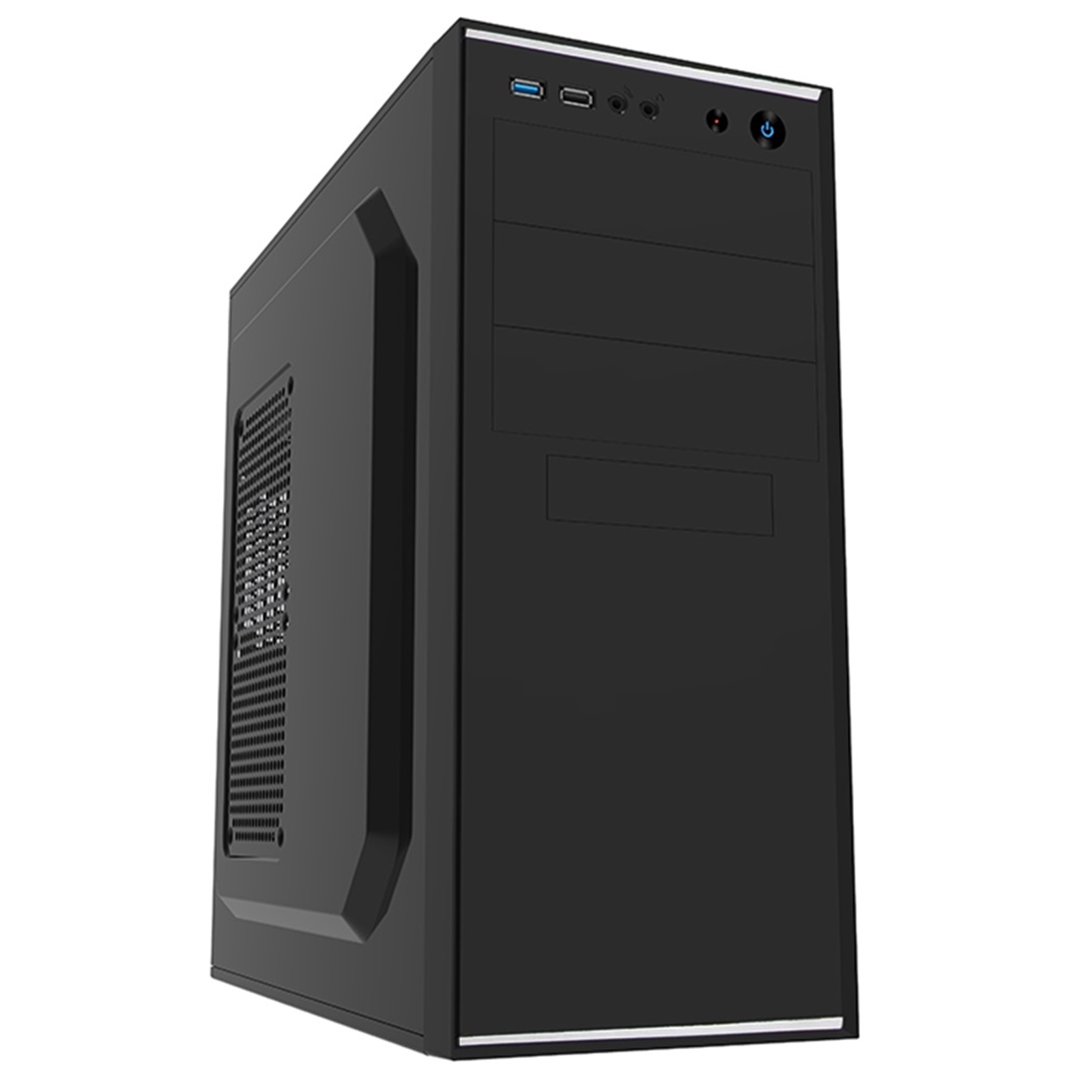 (image for) CiT Jet Stream Mid Tower 1 x USB 3.0 / 1 x USB 2.0 Black & Silver Case with 500W PSU