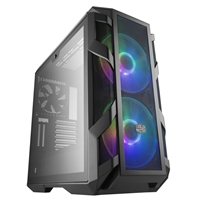 Cooler Master MasterCase H500M Full Tower 4 x USB 3.0 / 1 x USB 3.1 Type-C 4 x Tempered Glass Window Panels Iron Grey Case with Addressable RGB LED Fans & RGB Controller