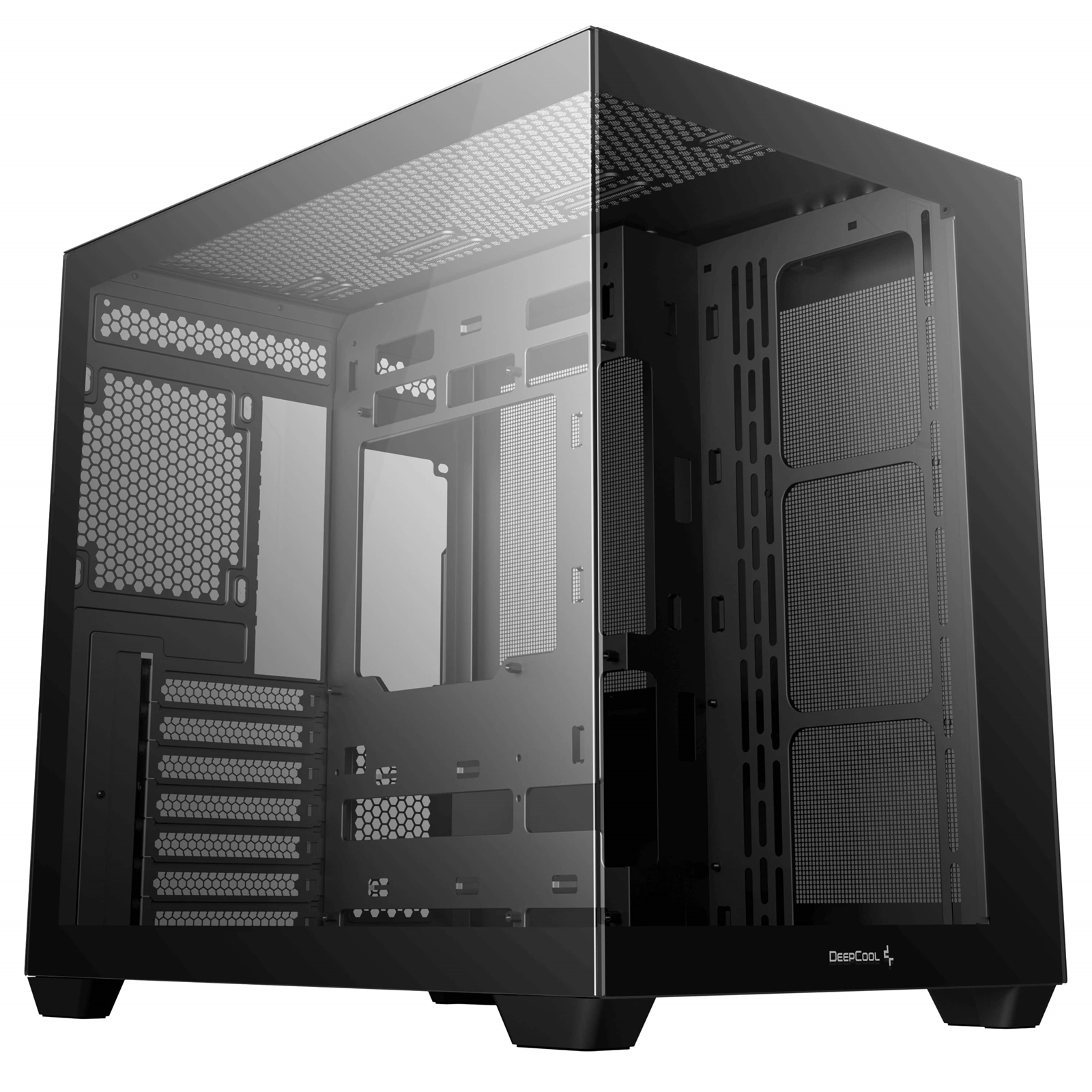 (image for) DeepCool CG530 Dual-Chamber Mid Tower Case, Tempered Glass Panels, Advanced Cooling Support, Exceptional Cable Management, Black