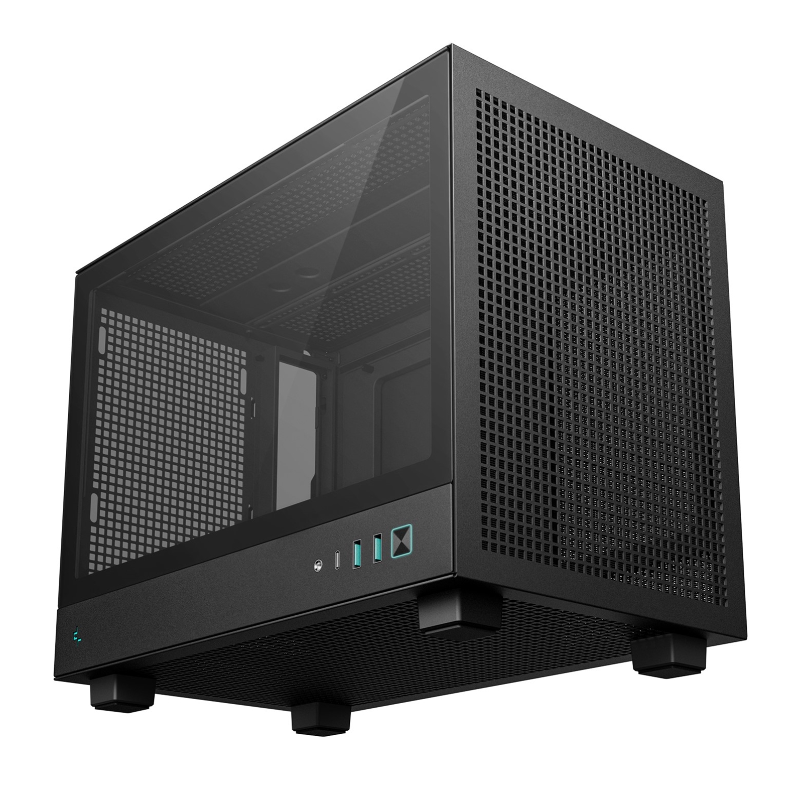 (image for) DeepCool CH160 Ultra-Portable Gaming Case Black Micro Tower with Tempered Glass Side Window Panel, Advanced Cooling, USB 3.0/USB-C Ports, Pre-Installed Fans, Mini-ITX
