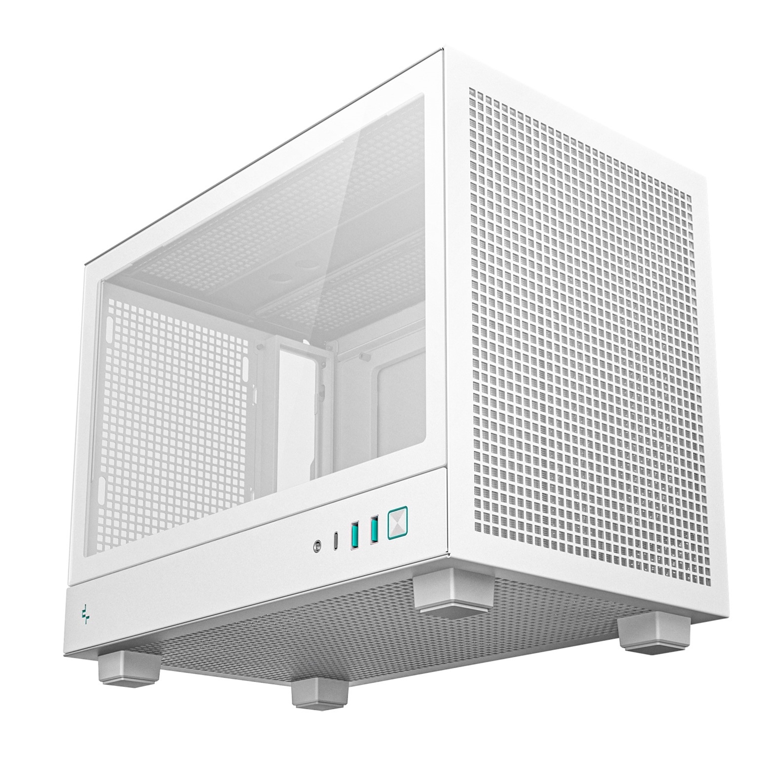 (image for) DeepCool CH160 Ultra-Portable Gaming Case White Micro Tower with Tempered Glass Side Window Panel, Advanced Cooling, USB 3.0/USB-C Ports, Pre-Installed Fans, Mini-ITX
